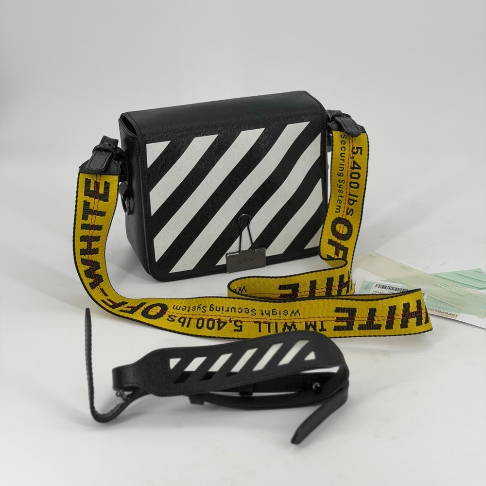 Off-White Leather Diag Flap